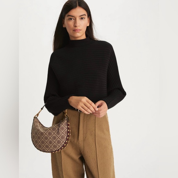 TB Monogram Studded Crescent Bag - Picture 13 of 13